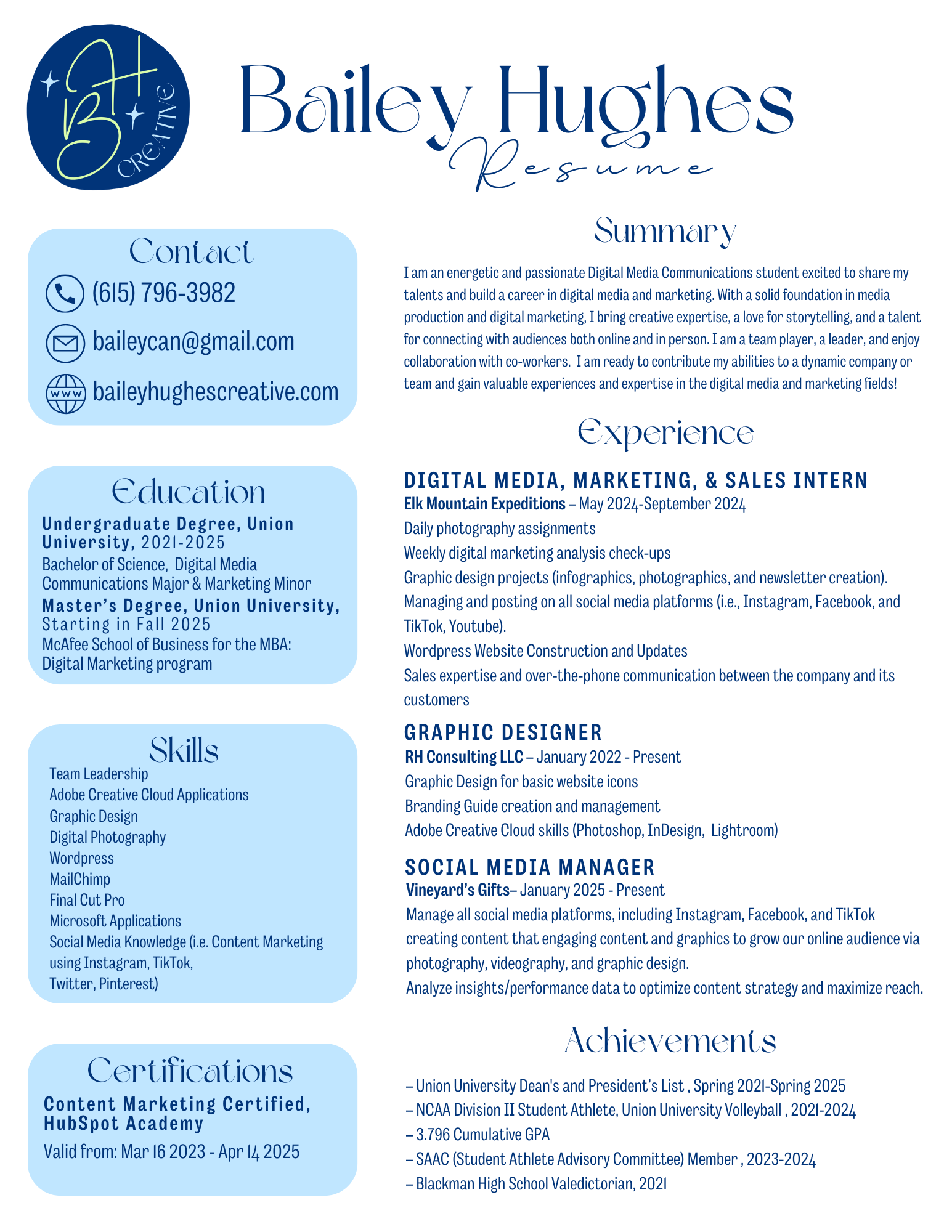 Bailey Hughes Resume